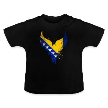 Drapeau de Bosnie - T-shirt bio col rond Bébé - noir - Devant