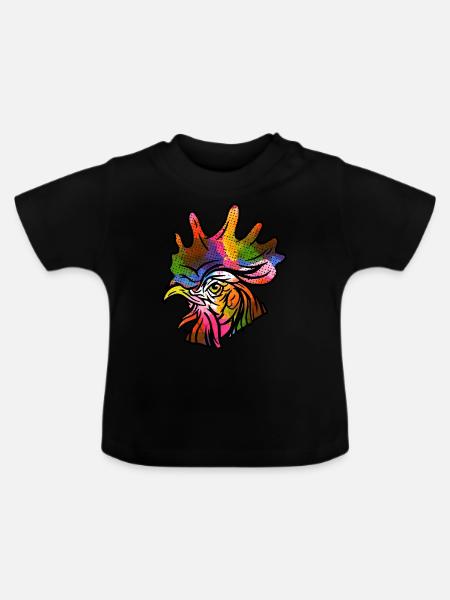 Hahn - Baby Bio-T-Shirt mit Rundhals - Schwarz