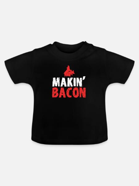 Bacon Geschenk Essen Bacon - Baby Bio-T-Shirt mit Rundhals - Schwarz