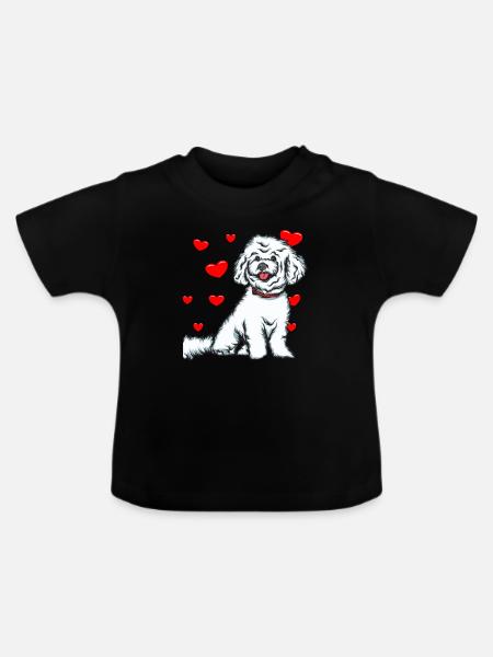 Bichon Frise - Baby Bio-T-Shirt mit Rundhals - Schwarz