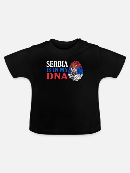 Serbien - Baby Bio-T-Shirt mit Rundhals - Schwarz