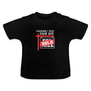 Vermieter Immobilienmakler Agent Makler Geschenk - Baby Bio-T-Shirt mit Rundhals - Schwarz - Vorne