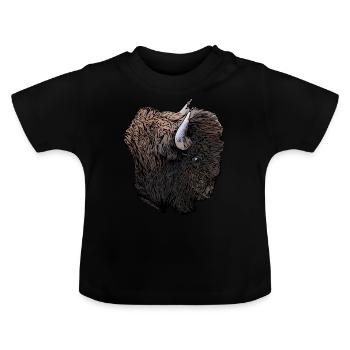 Buffalo - Baby Organic T-Shirt with Round Neck - black - Front