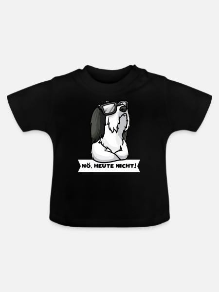 Sturer Bearded Collie Highland Collie - Baby Bio-T-Shirt mit Rundhals - Schwarz