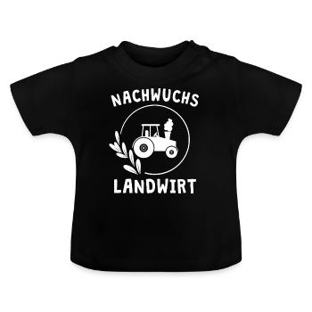 Baby Landwirt Nachwuchs Schwangerschaft Geschenk - Baby Bio-T-Shirt mit Rundhals - Schwarz - Vorne