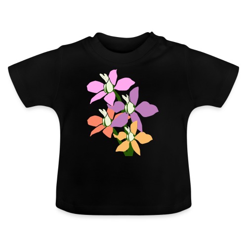 Orchideenranke, Orchideen Blüten, Blume floral - Baby Bio-T-Shirt mit Rundhals