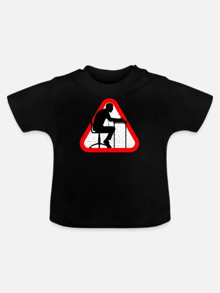 Attention Web Developer - Baby Bio-T-Shirt mit Rundhals - Schwarz