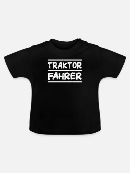 Traktor Fahrer - Baby Bio-T-Shirt mit Rundhals - Schwarz