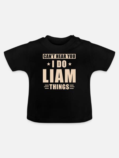 Liam things - Baby Bio-T-Shirt mit Rundhals - Schwarz