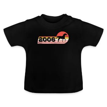 Équitation Né en 2006 Anniversaire - T-shirt bio col rond Bébé - noir - Devant