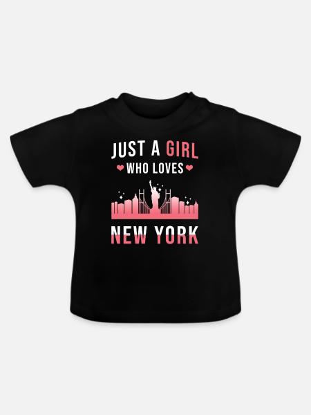 New York - Baby Bio-T-Shirt mit Rundhals - Schwarz