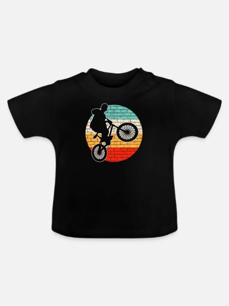 BMX retro - Baby Bio-T-Shirt mit Rundhals - Schwarz