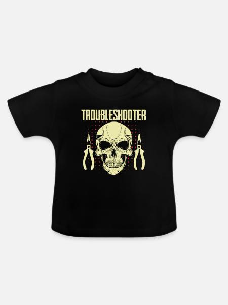 Troubleshooter Electrician - Baby Bio-T-Shirt mit Rundhals - Schwarz