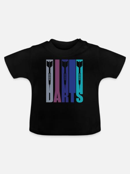Dartgeschenk - Dartpfeile - Baby Bio-T-Shirt mit Rundhals - Schwarz