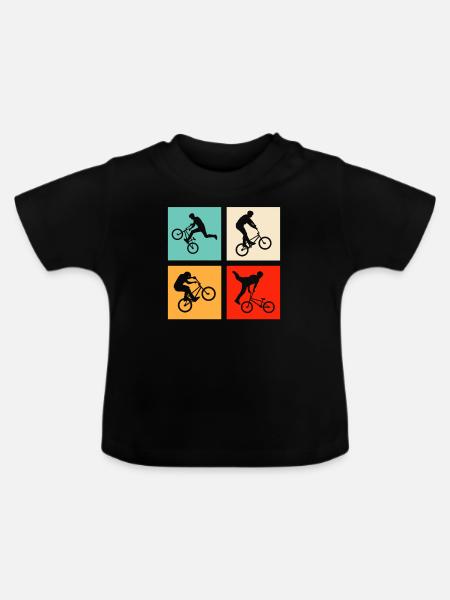 BMX Retro - Baby Bio-T-Shirt mit Rundhals - Schwarz