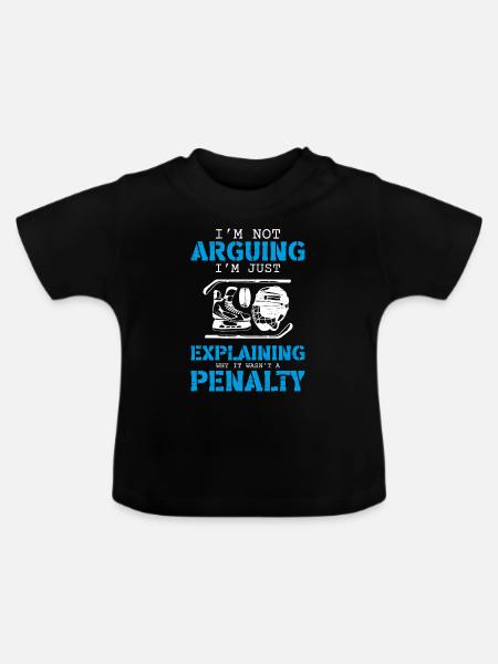 Eishockey - Baby Bio-T-Shirt mit Rundhals - Schwarz