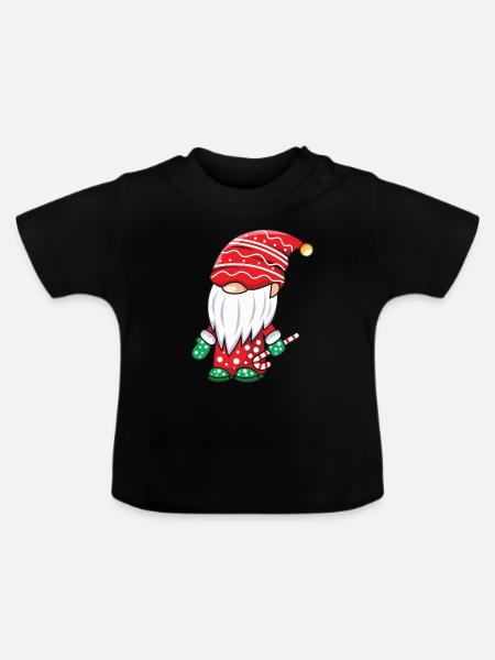 Gnom mit Zuckerstange - Baby Bio-T-Shirt mit Rundhals - Schwarz