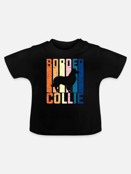 Border Collie - Baby Bio-T-Shirt mit Rundhals - Schwarz