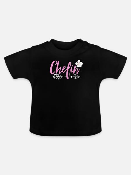 Chefin - Baby Bio-T-Shirt mit Rundhals - Schwarz