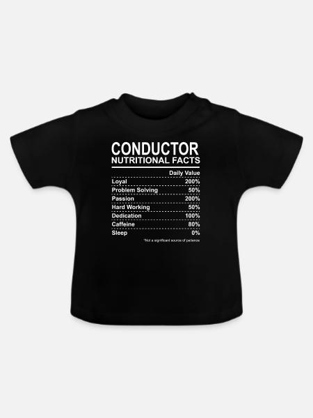Conductor Nutritional Facts - Baby Bio-T-Shirt mit Rundhals - Schwarz