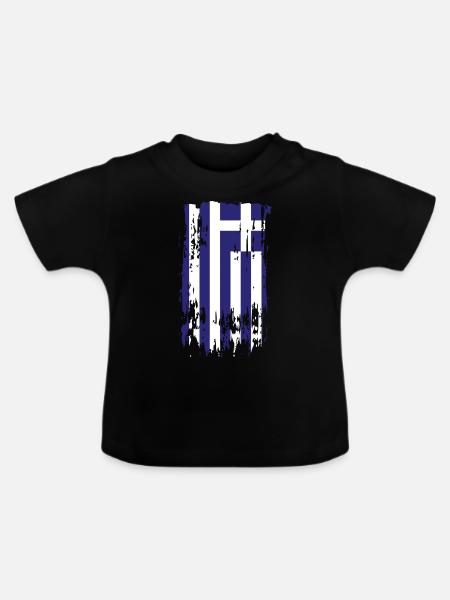 Greece Greece Greece - Baby Bio-T-Shirt mit Rundhals - Schwarz