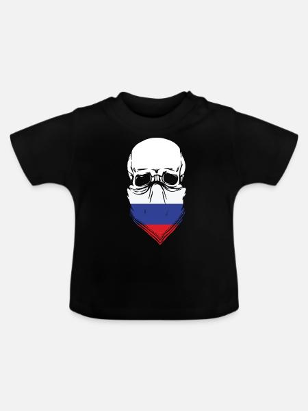 RUSSIA - Baby Bio-T-Shirt mit Rundhals - Schwarz