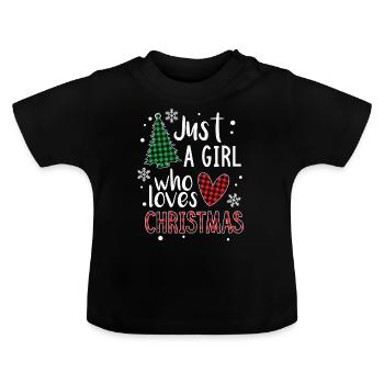 JUSTE UNE FILLE QUI AIME NOËL - T-shirt bio col rond Bébé - noir - Devant