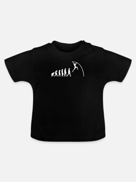 Stabhochsprung Leichtathletik Evolution - Baby Bio-T-Shirt mit Rundhals - Schwarz