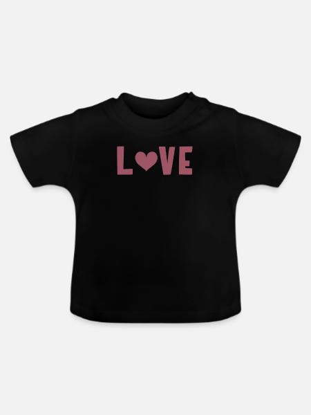 Love - Baby Bio-T-Shirt mit Rundhals - Schwarz