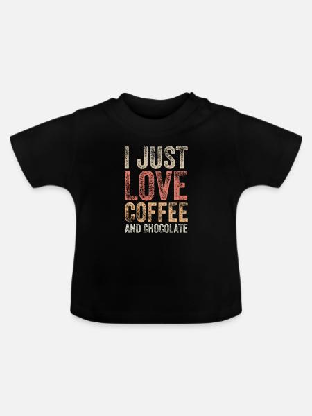Schoko und Kaffee - Baby Bio-T-Shirt mit Rundhals - Schwarz