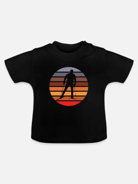 Ski Langlauf Langläufer - Baby Bio-T-Shirt mit Rundhals - Schwarz