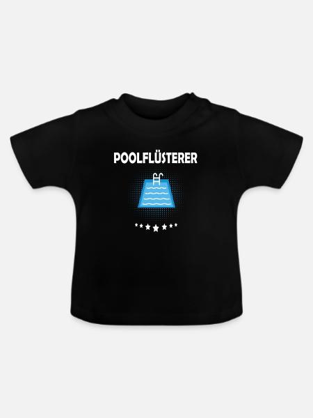 Poolflüsterer - Baby Bio-T-Shirt mit Rundhals - Schwarz