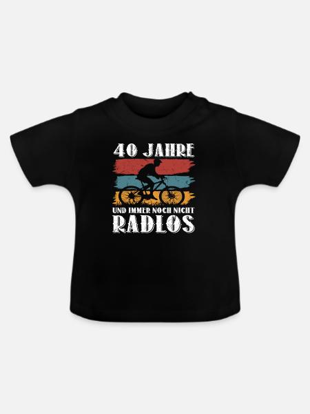 40 Geburtstag Fahrrad Bike Fahrradfahrer 40 Jahre - Baby Bio-T-Shirt mit Rundhals - Schwarz