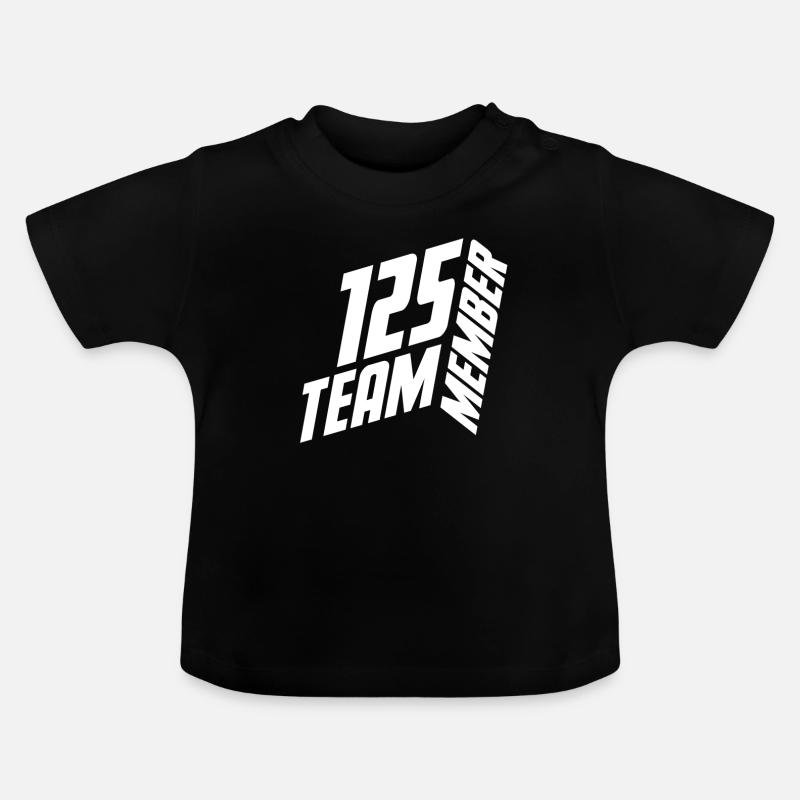 MEMBRE DE L’ÉQUIPE 125 NUMÉRO DE MAILLOT NUMÉRO DE MAILLOT - T-shirt bio col rond Bébé - noir