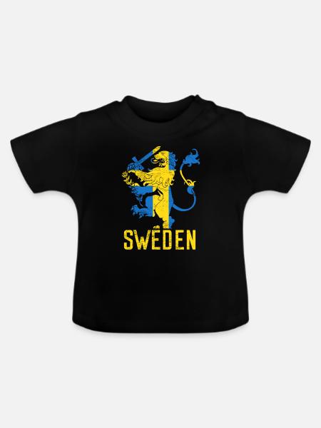Schweden Wappen - Baby Bio-T-Shirt mit Rundhals - Schwarz