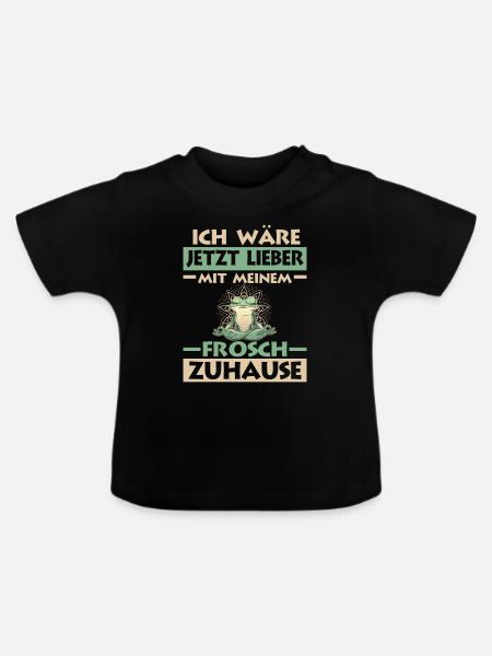 Frosch Frösche - Baby Bio-T-Shirt mit Rundhals - Schwarz
