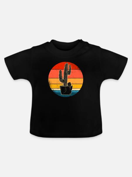 Kaktus - Baby Bio-T-Shirt mit Rundhals - Schwarz