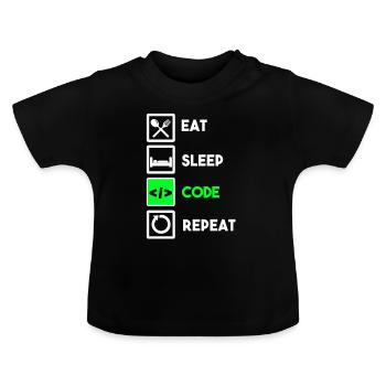 Programmierer Code Informatik Coder Programmieren - Baby Bio-T-Shirt mit Rundhals - Schwarz - Vorne