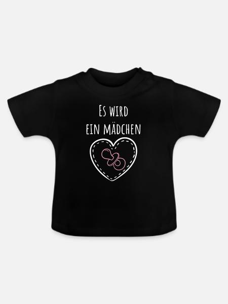 Es wird ein Mädchen! - Baby Bio-T-Shirt mit Rundhals - Schwarz