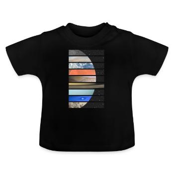 Planètes du système solaire - T-shirt bio col rond Bébé - noir - Devant