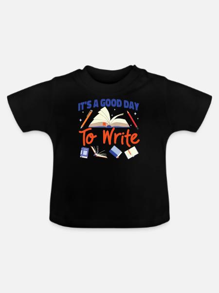 Writing Book Novel Writer & - Baby Bio-T-Shirt mit Rundhals - Schwarz