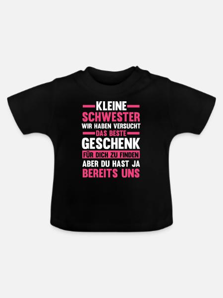Schwestern Geschwister Schwester - Baby Bio-T-Shirt mit Rundhals - Schwarz