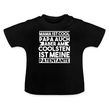 Patenkind Patensohn Patentochter Patentante - Baby Bio-T-Shirt mit Rundhals - Schwarz - Vorne
