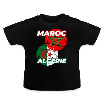 Maroc Algérie - T-shirt bio col rond Bébé - noir - Devant
