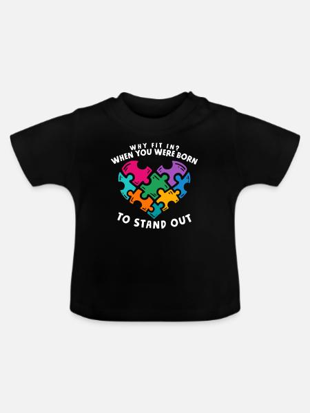 Autismus Autist - Baby Bio-T-Shirt mit Rundhals - Schwarz