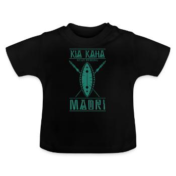 Maori - Baby Bio-T-Shirt mit Rundhals - Schwarz - Vorne