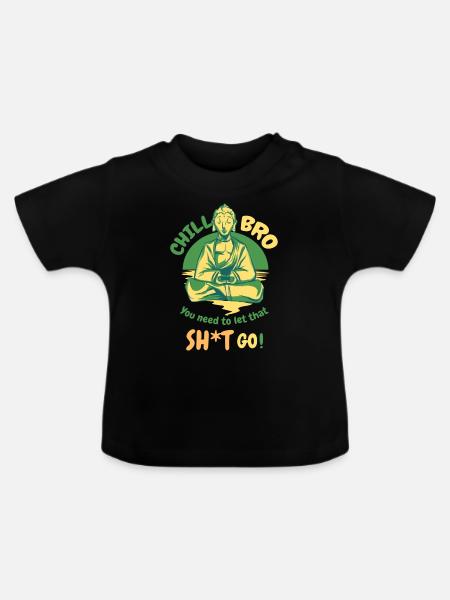 Meditation - Baby Bio-T-Shirt mit Rundhals - Schwarz