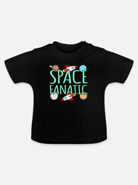Weltraum - Baby Bio-T-Shirt mit Rundhals - Schwarz