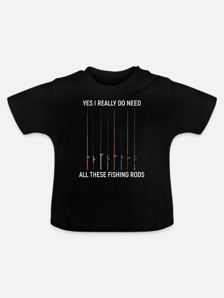 Angeln - Baby Bio-T-Shirt mit Rundhals - Schwarz