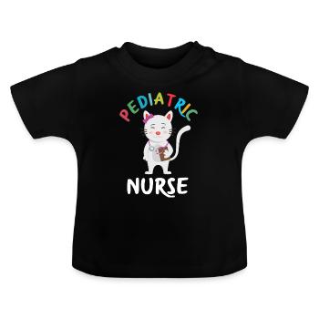 Kinderkrankenschwester Kinderkrankenpflegerin - Baby Bio-T-Shirt mit Rundhals - Schwarz - Vorne